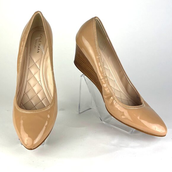 Cole Haan Grand.OS Patent Leather Wedge Pumps - Size 9B - Picture 1 of 11